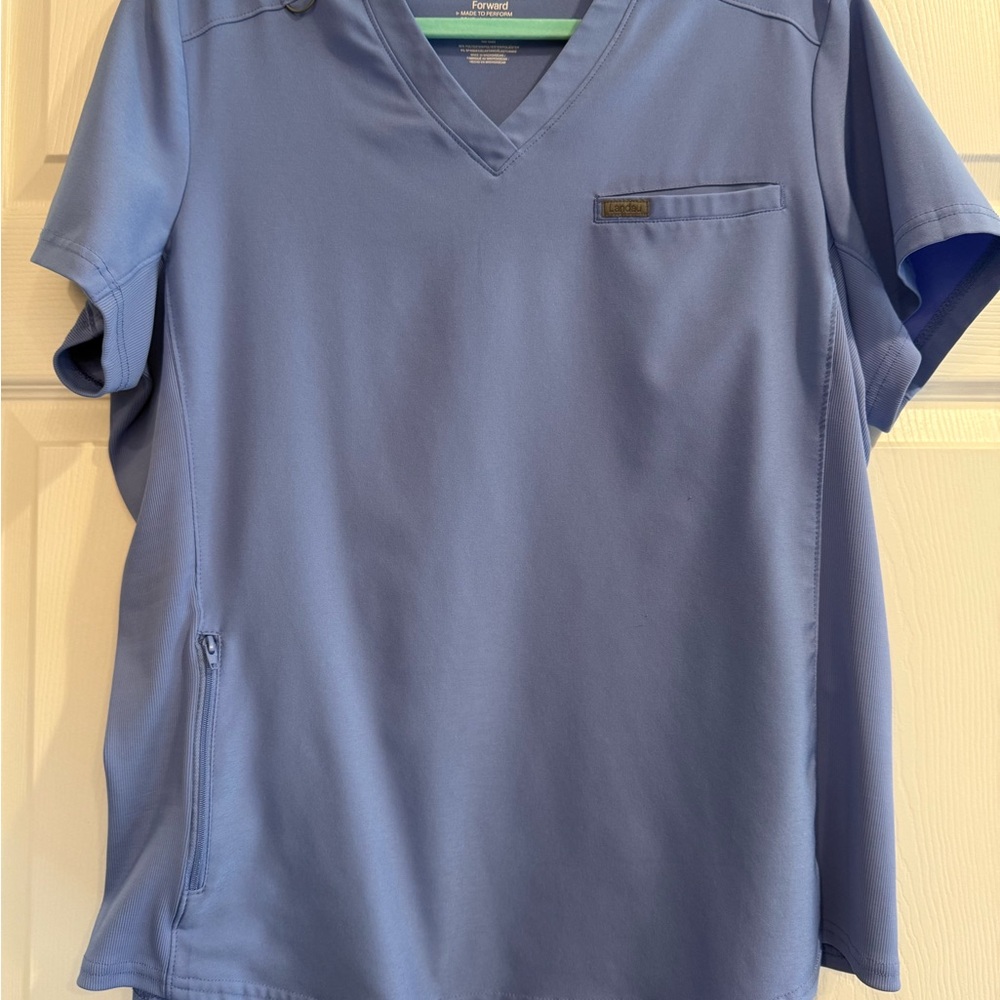 Landau Blue Performance Scrub Top